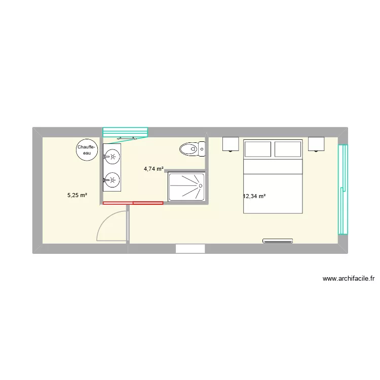 suite parentale 2. Plan de 3  et 22 m²