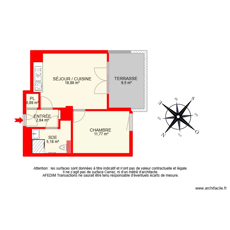 BI 32101 -. Plan de 11 pièces et 63 m²