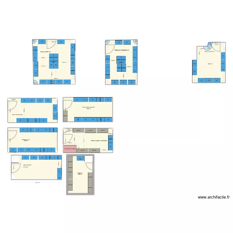 Soins Critiques MIR. Plan de 9  et 198 m²