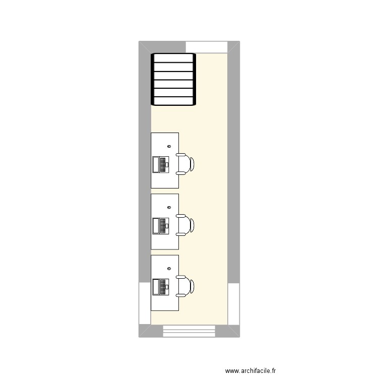 bureau local 2. Plan de 1 pièce et 10 m2