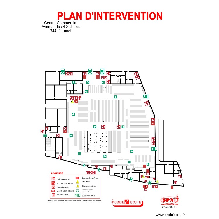 INTERMARCHÉ 4 SAISONS intervention. Plan de 2 pièces et 8 m2