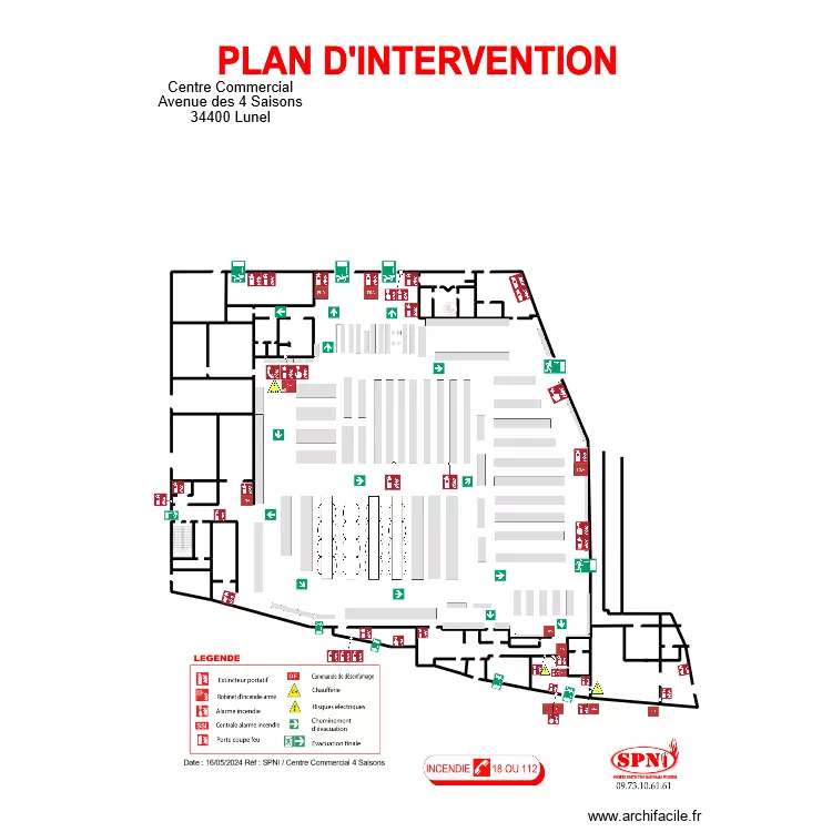 INTERMARCHÉ 4 SAISONS intervention. Plan de INTERMARCHÉ 4 SAISONS intervention. Plan de