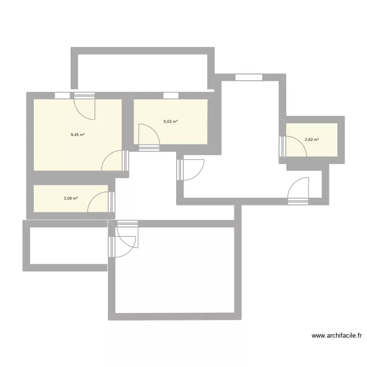 frances. Plan de 4 pièces et 20 m²