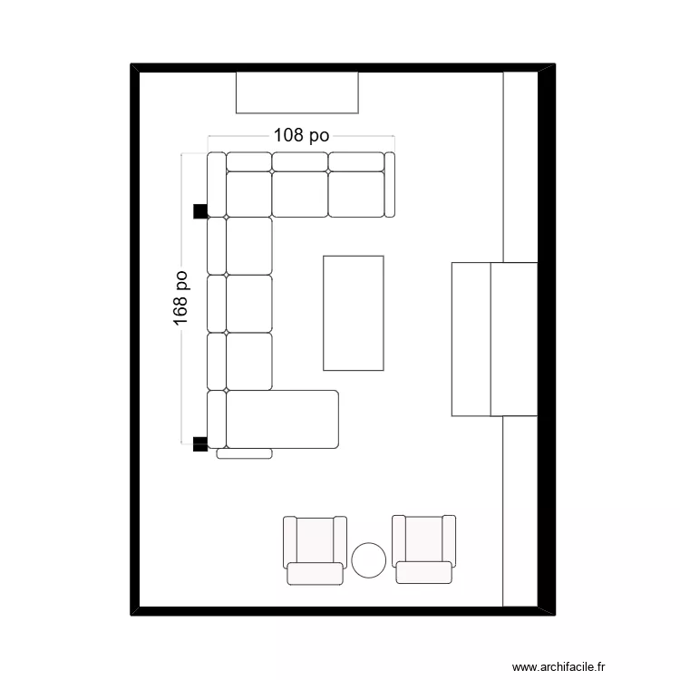 Sauvé salon. Plan de 1 Pièce et 46 m² Sauvé salon. Plan de 1 Pièce et 46 m²