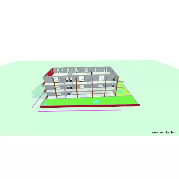 projet 7 sedat. Plan de 20  et 1260 m²