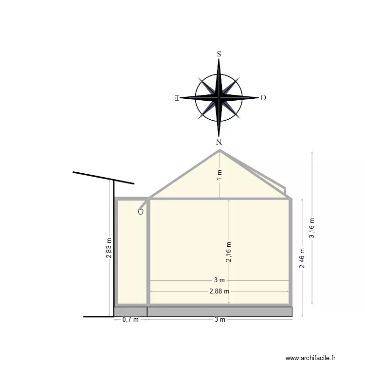 LOT410 DP3 COUPE EST / OUEST. Plan de 4  et 9 m²