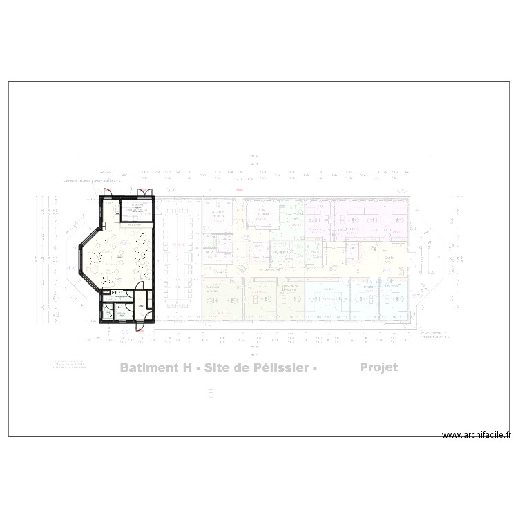 Bâtiment H Pélissier . Plan de 8 pièces et 96 m2