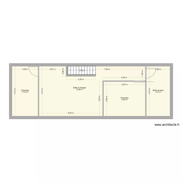 r+1. Plan de 4  et 69 m²