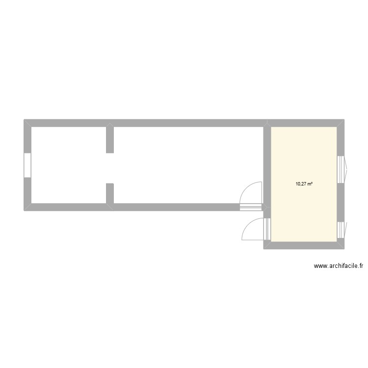 1 etage. Plan de 1 pièce et 10 m2