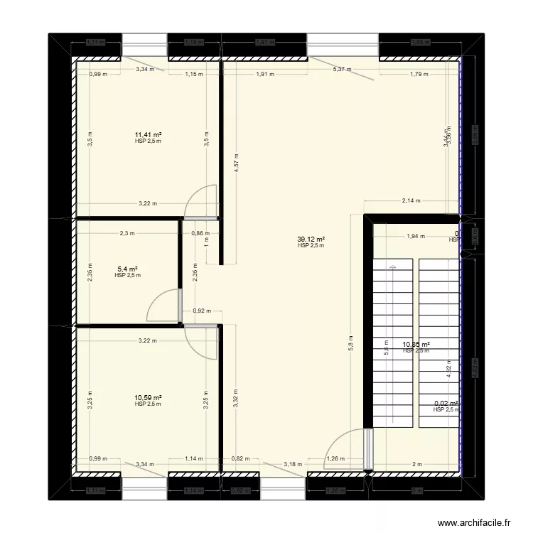 Grange 1er &eacute;tage ok. Plan de 7  et 77 m²