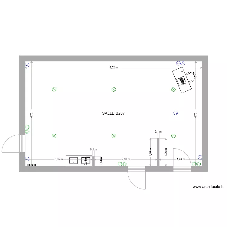 SALLE B207 COLLEGE BOURDON BLANC. Plan de 0 pièce et 0 m2