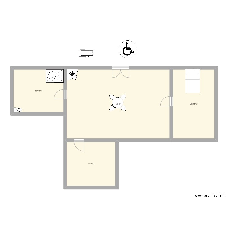appartement. Plan de 4 pièces et 100 m2