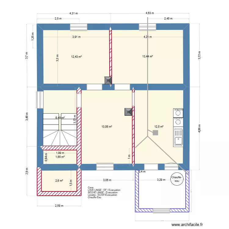 Cave Sanitaire. Plan de 7 et 62 m² Cave Sanitaire. Plan de 7 et 62 m²