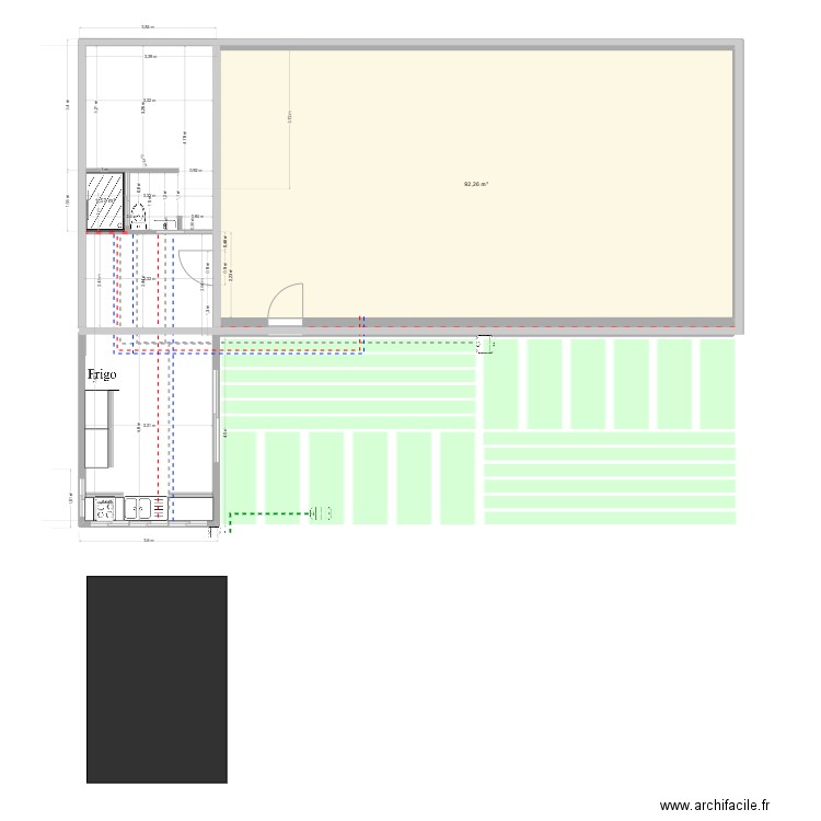 ArchiFacile PROexe extension de maison. Plan de 2 pièces et 94 m2