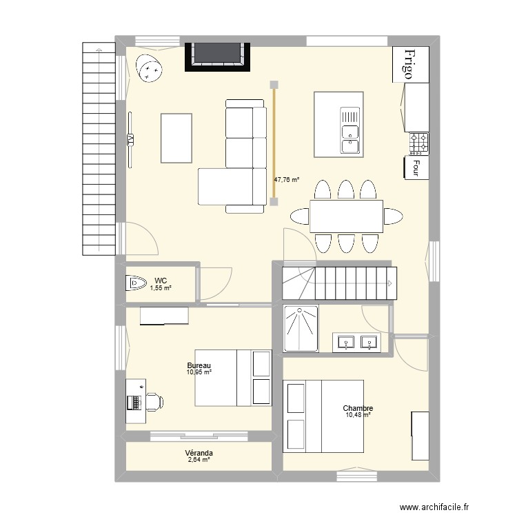 Proposition 3. Plan de 5 pièces et 73 m2