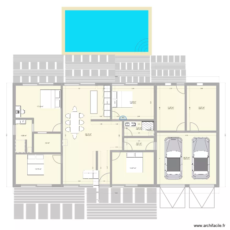 maison. Plan de 12  et 173 m²