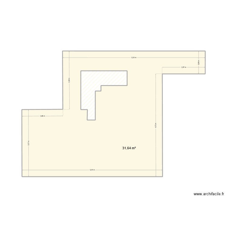 parquet 1. Plan de 2 pièces et 36 m2