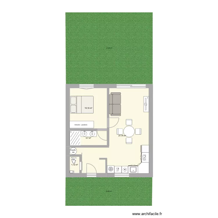 independance. Plan de 4 Pièces et 43 m² independance. Plan de 4 Pièces et 43 m²