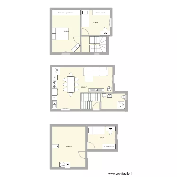 maison. Plan de 7 et 90 m² maison. Plan de 7 et 90 m²