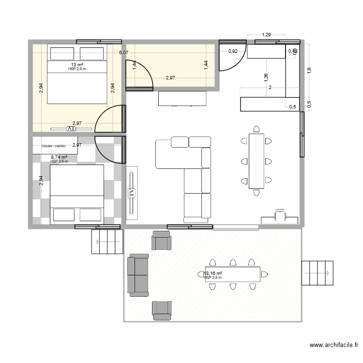 MON FARE OPH. Plan de 3 pièces et 40 m2