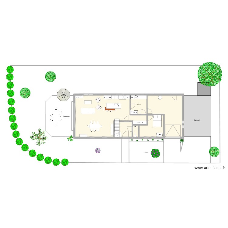 BEGONIAS. Plan de 5 pièces et 83 m2