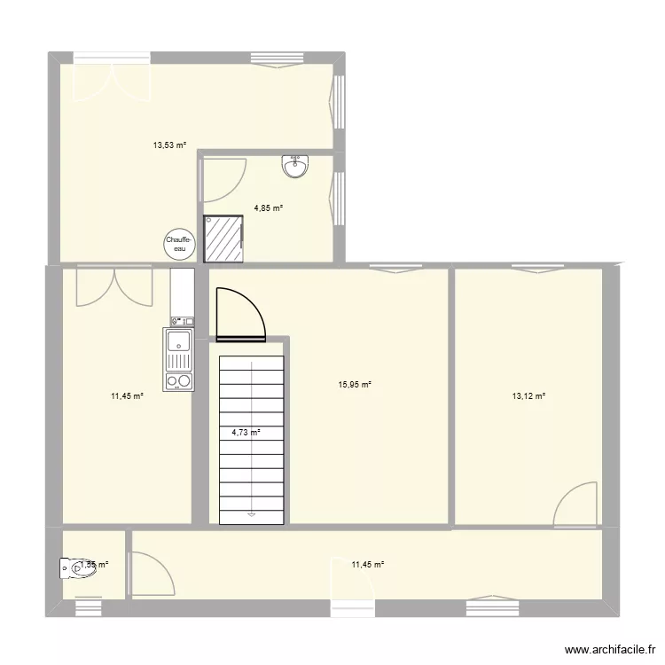 maison alain plan rdc. Plan de 8 Pièces et 77 m²