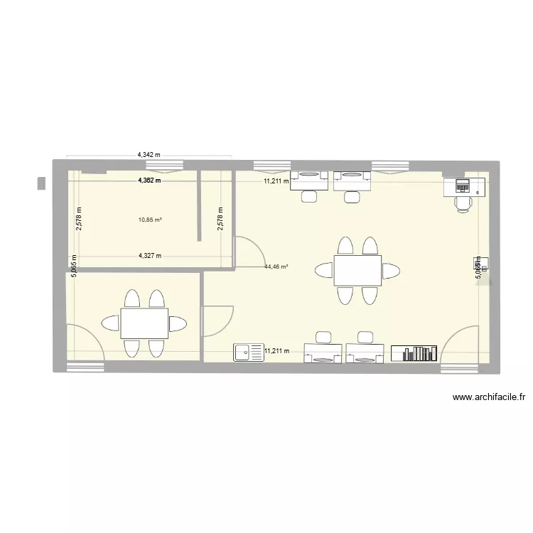 UEEA JDA 3. Plan de 2  et 68 m²