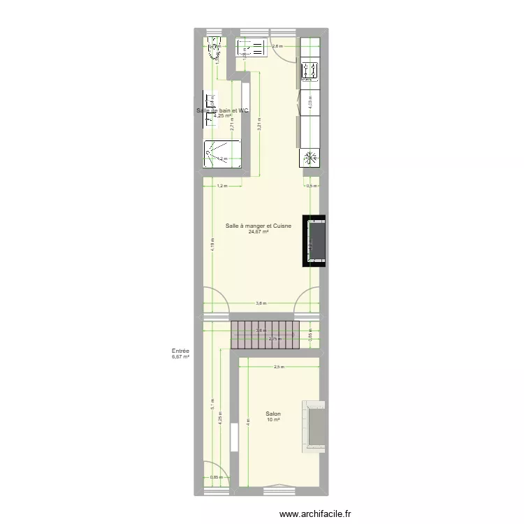 test maison rangée base ez-de-chaussée W. Plan de 4 et 46 m² test maison rangée base ez-de-chaussée W. Plan de 4 et 46 m²