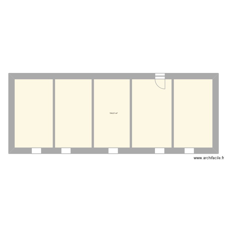 étage. Plan de 1 pièce et 104 m2