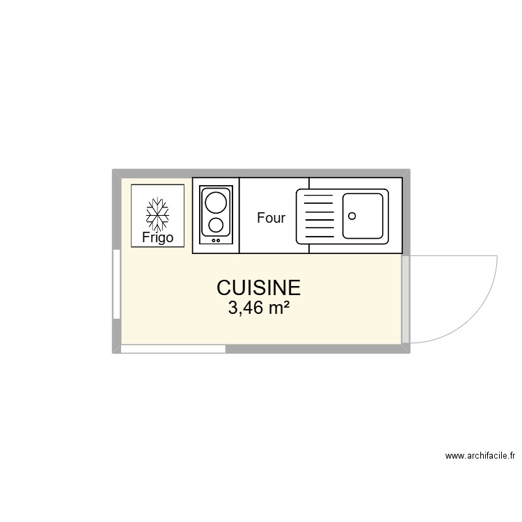 mas cevennol 22. Plan de 1 pièce et 3 m2