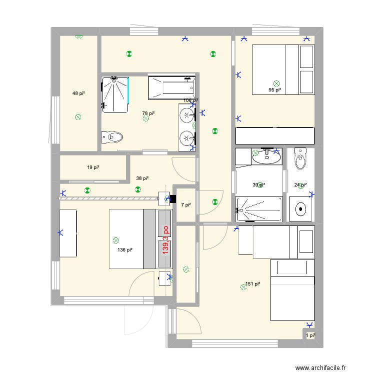 chalet st-come version ace. Plan de 21 pièces et 209 m2