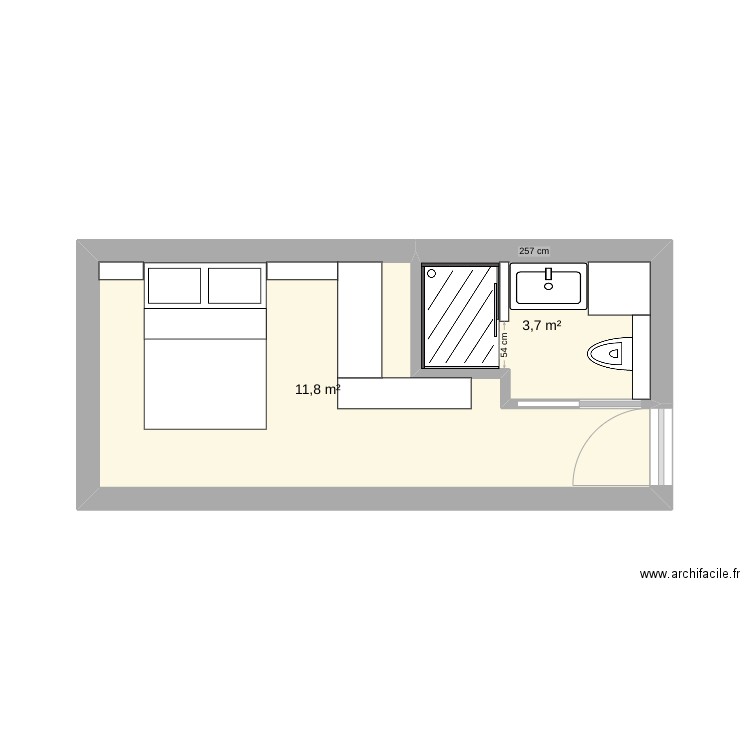 PLAN CHAMBRE TYPE BELLUNE. Plan de 0 pièce et 0 m2