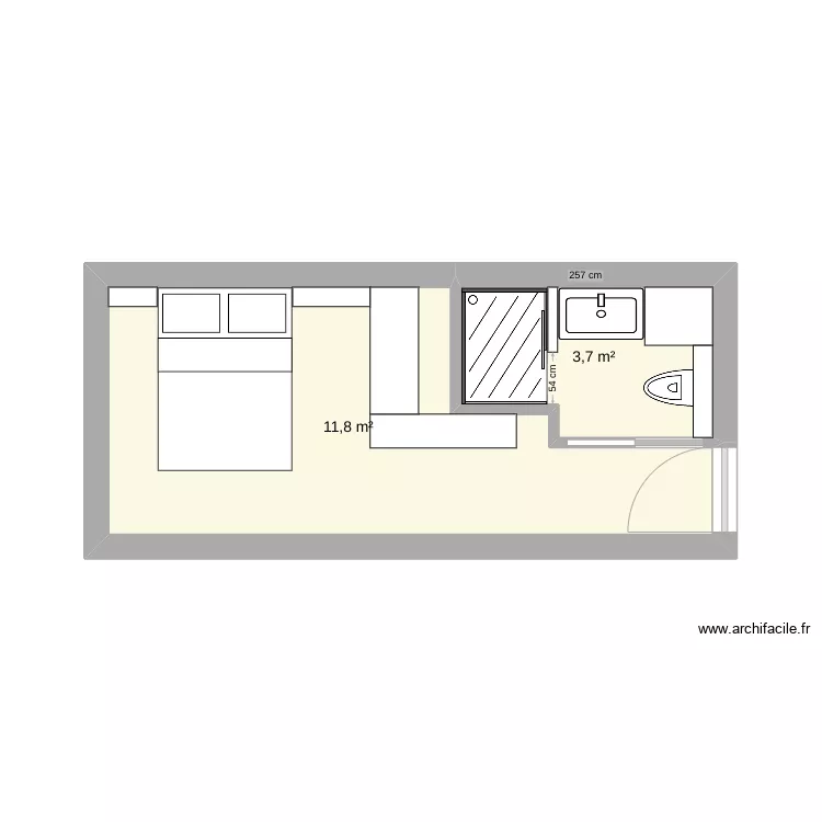 PLAN CHAMBRE TYPE BELLUNE. Plan de 