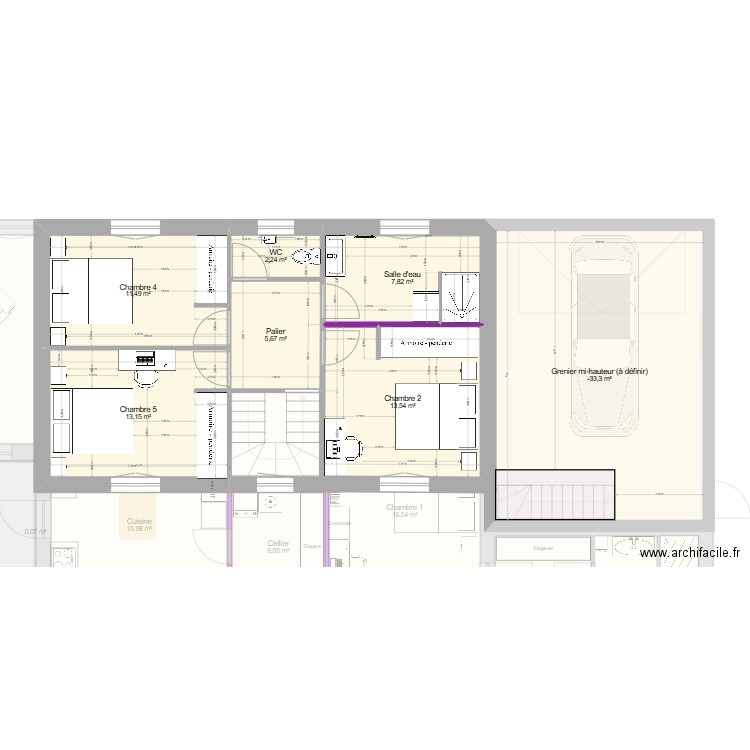 Eberle 15. Plan de 19 pièces et 261 m2