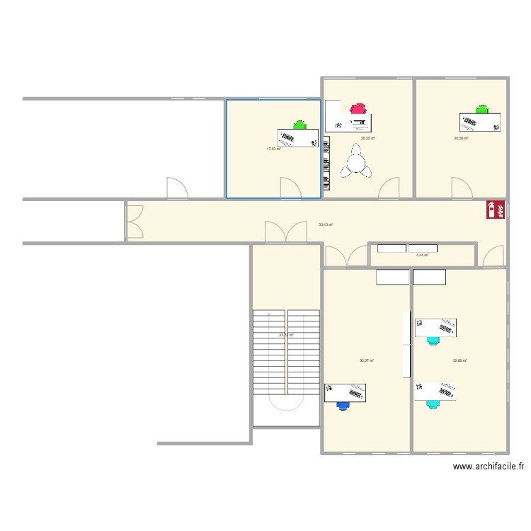 GESCIA implantation étage. Plan de 0 pièce et 0 m2