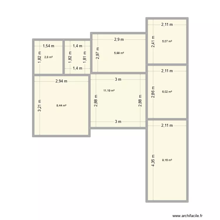 ELODIE. Plan de 7 et 50 m² ELODIE. Plan de 7 et 50 m²