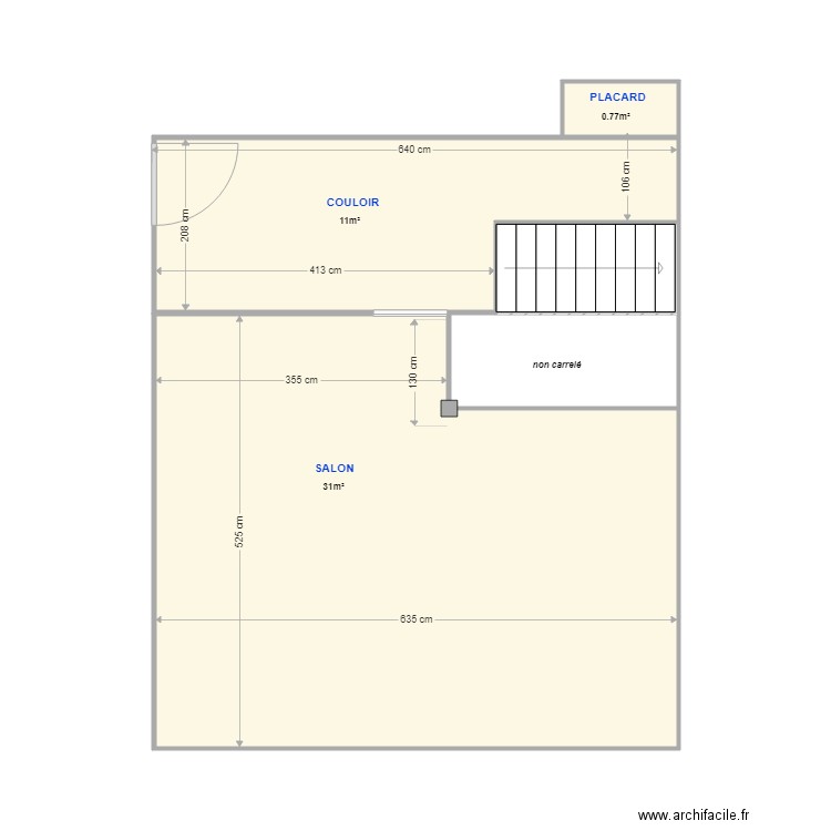 FRANCOIS (carrelage). Plan de 3 pièces et 42 m2