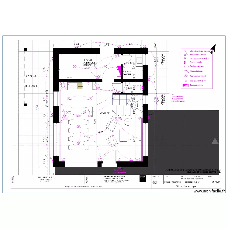 chalet zins RdC. Plan de 