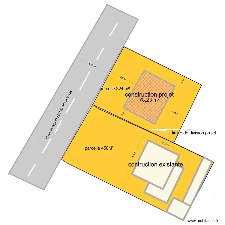 nono. Plan de 6  et 577 m²