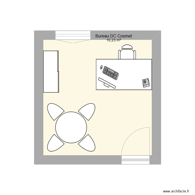 Bureau DC Cosmet. Plan de 1 pièce et 10 m2