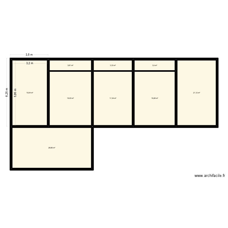 venday excistant. Plan de 9 pièces et 132 m2