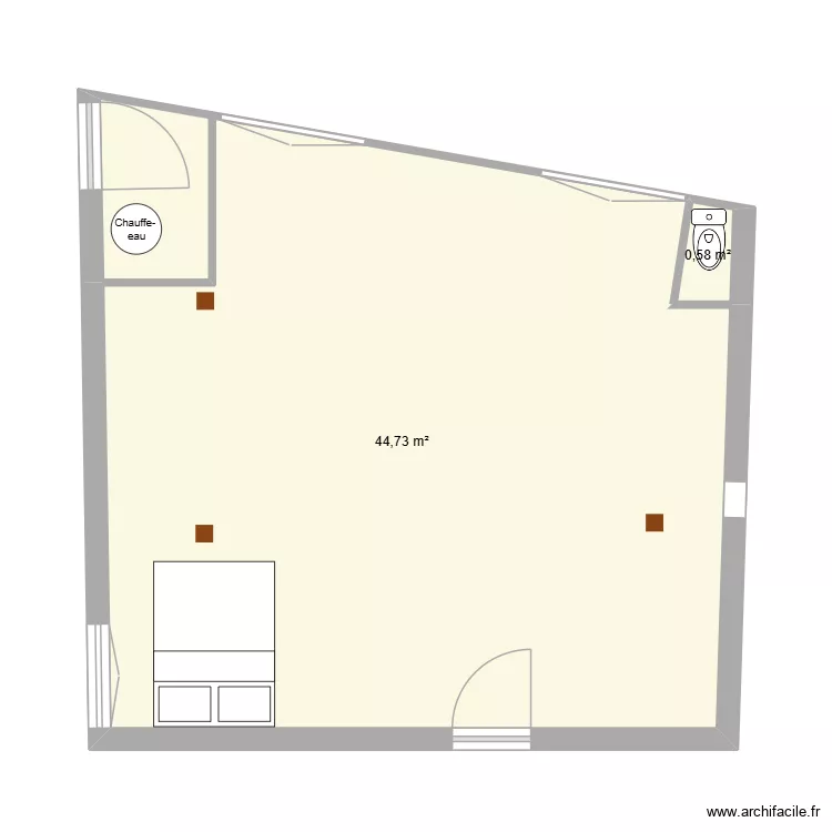 cellier a l echelle. Plan de 2  et 45 m²