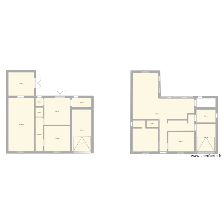 Maison Biarritz. Plan de 14 pièces et 180 m2
