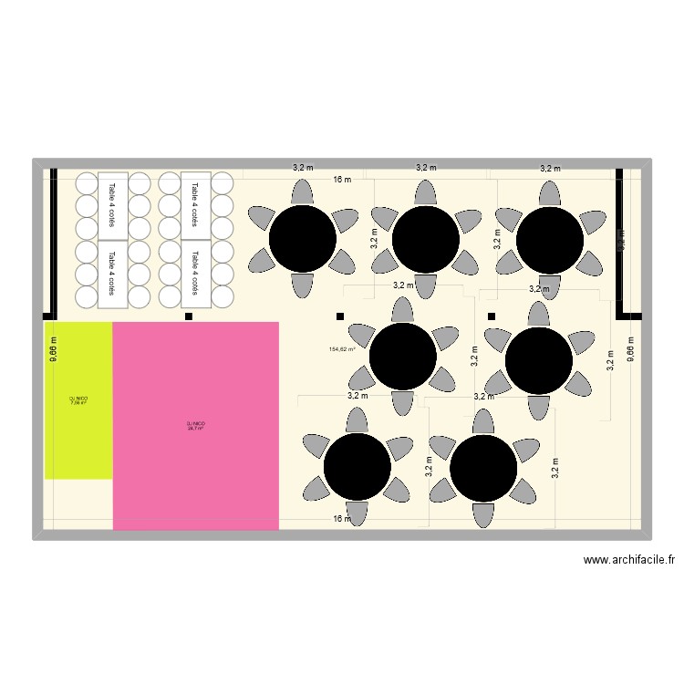 Salle 2. Plan de 1 pièce et 155 m2