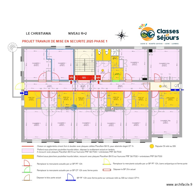 Christiania R+2 PROJET PHASE1 VERSION 1. Plan de 44 pièces et 207 m2