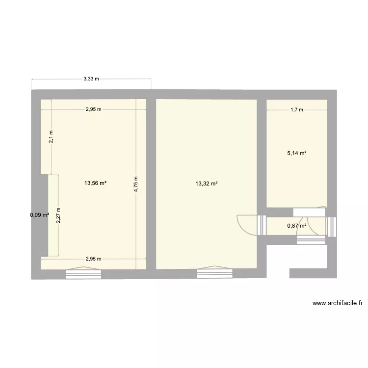 appartement_guy_mocquet_18. Plan de 5  et 33 m²