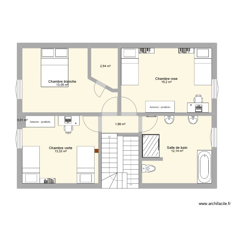home 2 &eacute;tage. Plan de 0 pièce et 0 m2