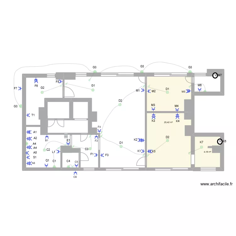 L0PES 17. Plan de 2  et 25 m²
