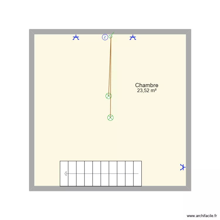 Plan &eacute;lectrique maison 2&egrave;me &eacute;tage. Plan de 