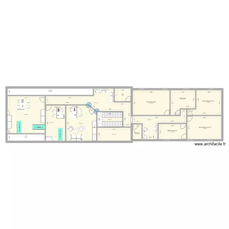 Plan cabinet etage 5 BIS. Plan de 16 et 241 m² Plan cabinet etage 5 BIS. Plan de 16 et 241 m²